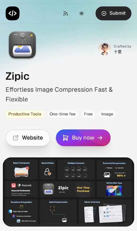 #工具推荐 Zipic - 精致的图片压缩工具使用了一年多，是一个把图片压缩做到极致的小工具