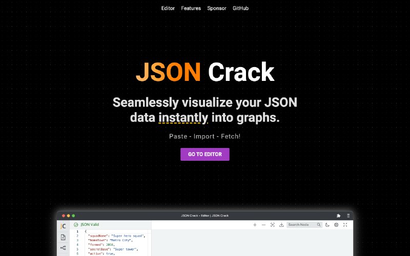 JSON Crack | Best JSON Visualizer, Formatter and Viewer for everyone