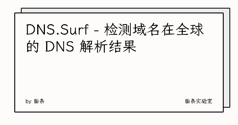 DNS.Surf - 检测域名在全球的 DNS 解析结果 | 面条实验室