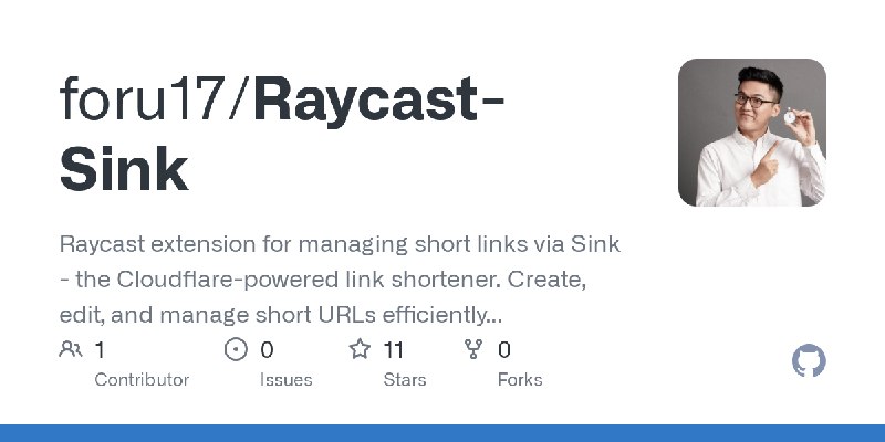 GitHub - foru17/Raycast-Sink: Raycast extension for managing short links via Sink - the Cloudflare-powered link shortener. Create…