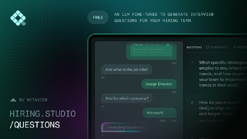 Hiring Studio by Metaview | Question Generator