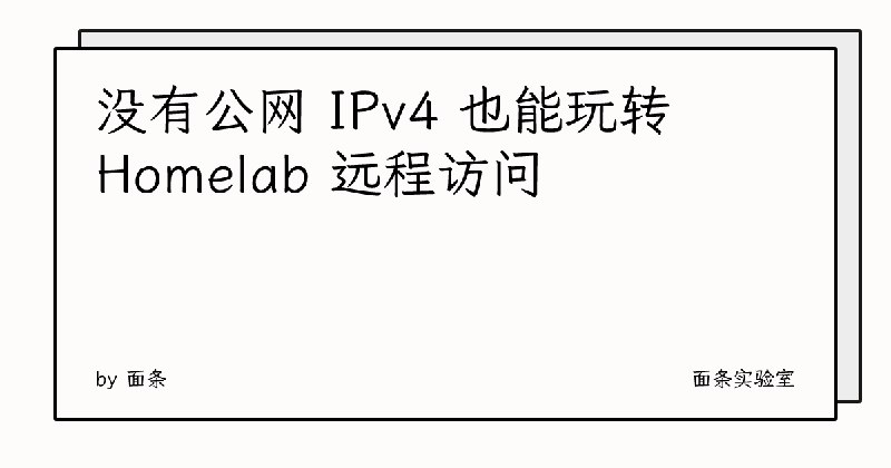 没有公网 IPv4 也能玩转 Homelab 远程访问 | 面条实验室