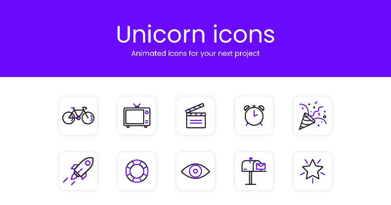 Unicorn icons | Animated icons for your next project