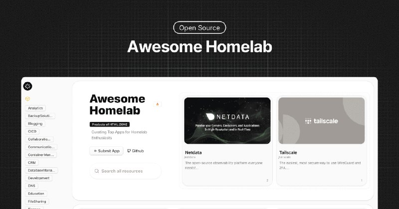GitHub - ccbikai/awesome-homelab: Curating Top Open Source Apps for Homelab Enthusiasts