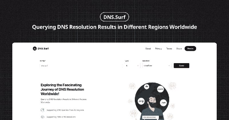 GitHub - ccbikai/DNS.Surf: Querying DNS Resolution Results in Different Regions Worldwide.