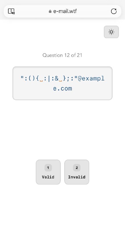 Email 地址是无法通过正则匹配的，除非你可以通过这个测试！