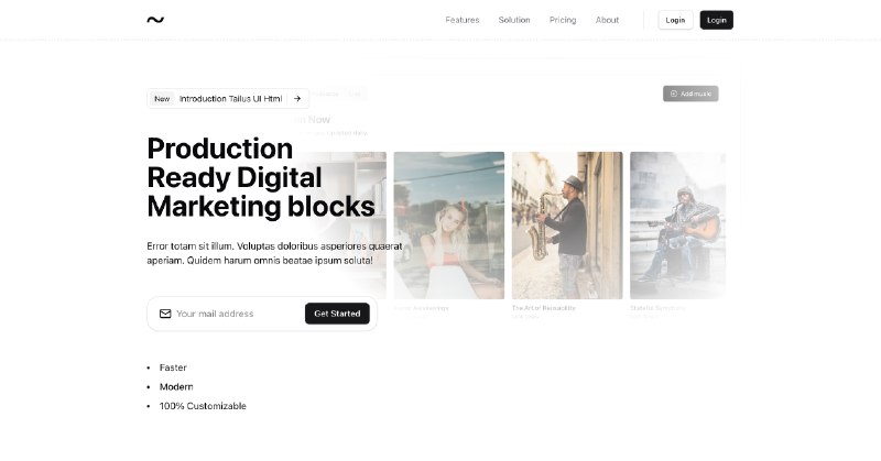 这套由 Tailus UI 设计的 Shadcn/UI Marketing Blocks 真的是简洁漂亮
