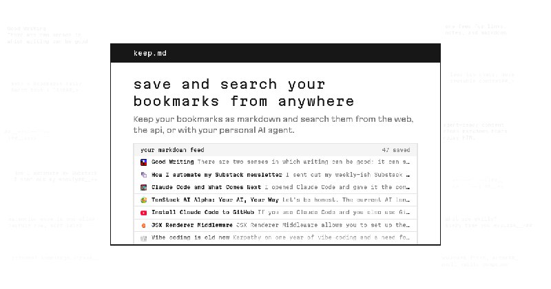 Keep | Save and search your bookmarks from anywhere