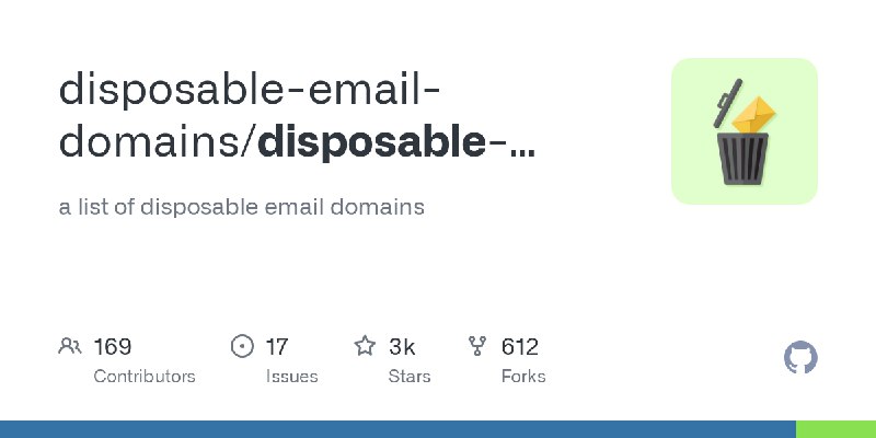 GitHub - disposable-email-domains/disposable-email-domains: a list of disposable email domains