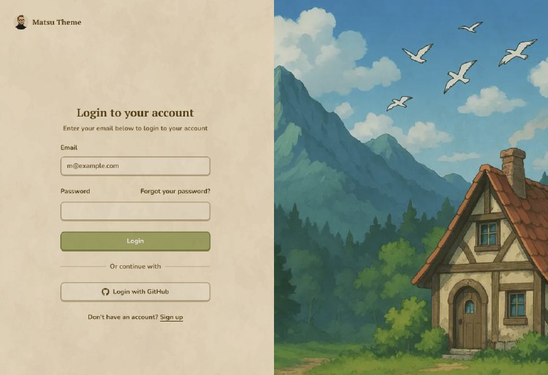 可能发晚了，Matsu-theme 是一个吉卜力风格的 shadcn-ui 主题做 GPT4o 套壳站的首选主题，有需要的收藏吧 