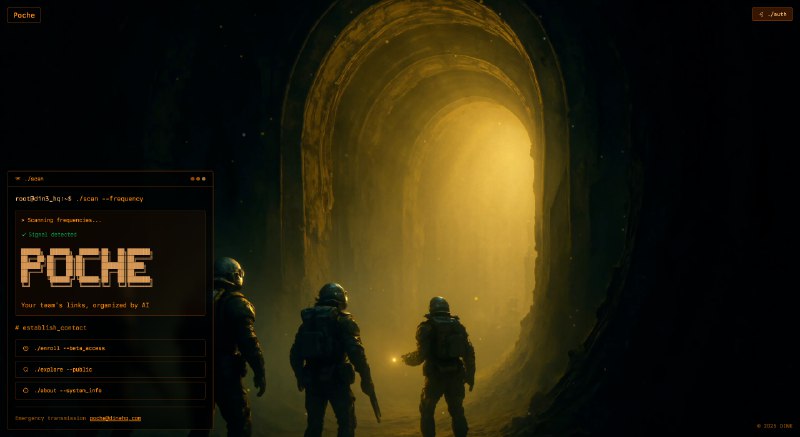 Poche  一个基于 Slack 的团队 AI 书签分享工具由设计大佬 duxiao 团队开发，使用 AI 自动整理分析 Slack 频道中的链接发布到网站，形成一个可检索的知识库，遗憾的是目前还没有 RSS