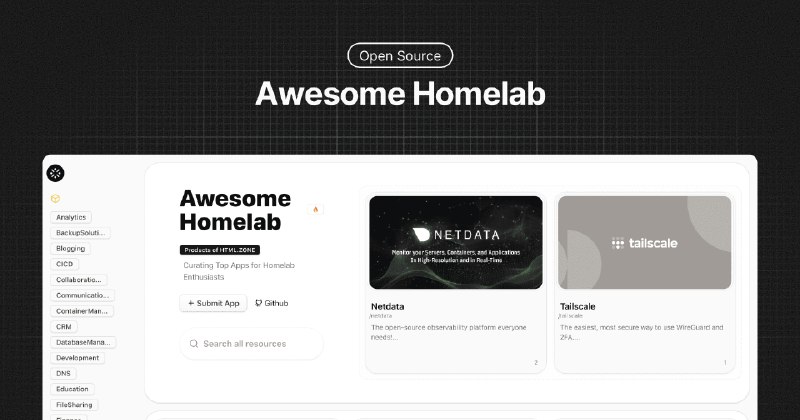 GitHub - AwesomeHomelab/awesome-homelab: Curating Top Open Source Apps for Homelab Enthusiasts