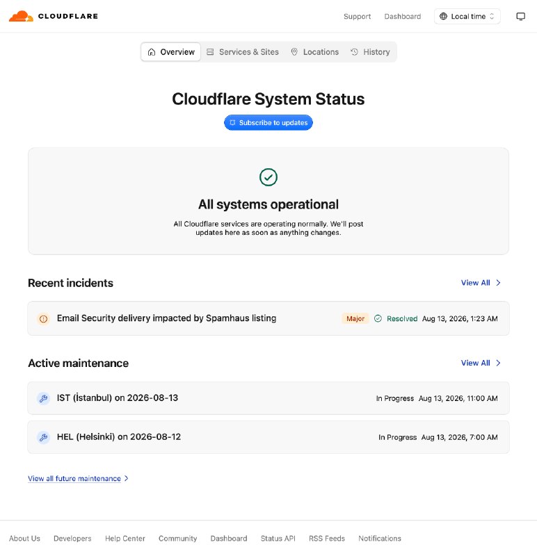 Cloudflare 更新了 Status 网站， 托管在 Google Cloud