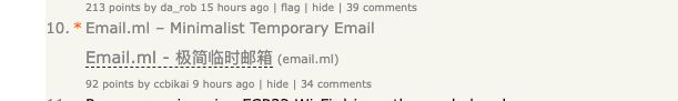 昨天把 Email.ML 发到了 Hacker News, 意外的上了 Top10